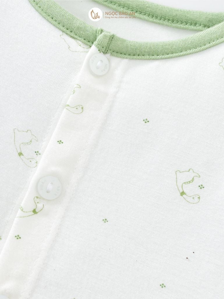 [M&B] Bộ tay dài cài giữa dino ngọc (NB-24m) [CBSSVISCOSE]