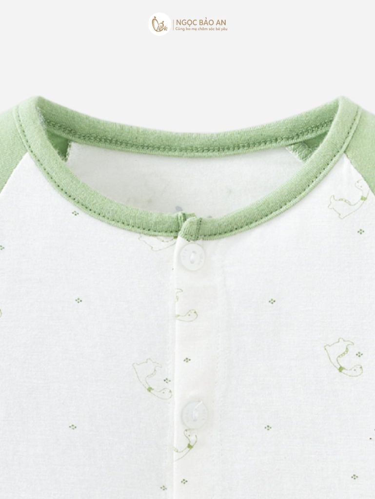 [M&B] Bộ tay dài cài giữa dino ngọc (NB-24m) [CBSSVISCOSE]