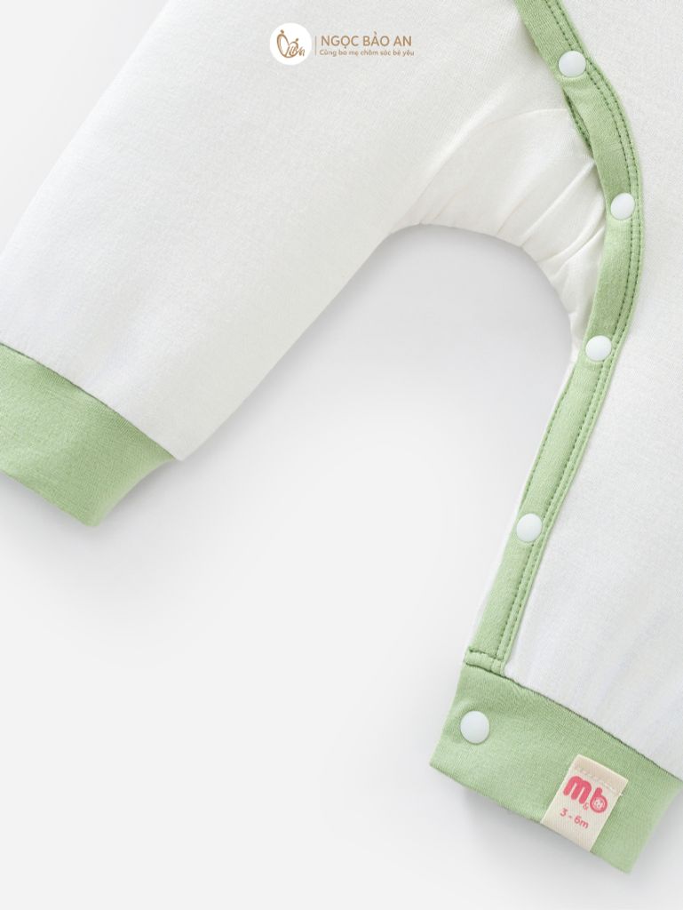 [M&B] Bodysuit dài tay dài cài chéo little dino (NB-12m)
