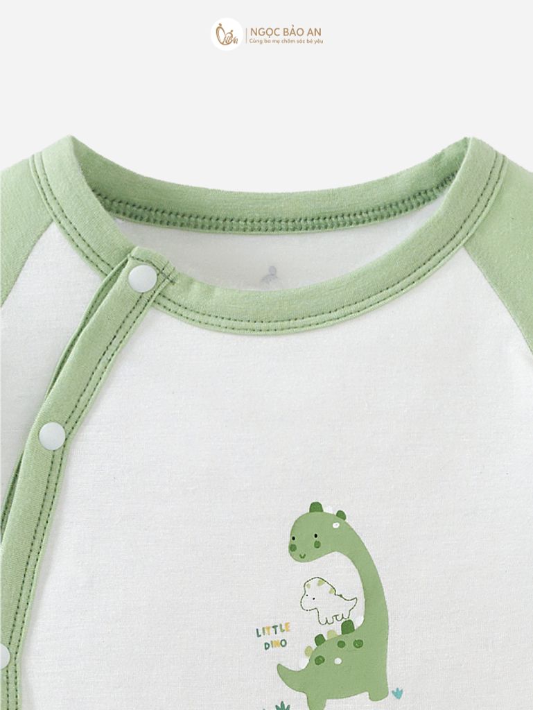[M&B] Bodysuit dài tay dài cài chéo little dino (NB-12m)