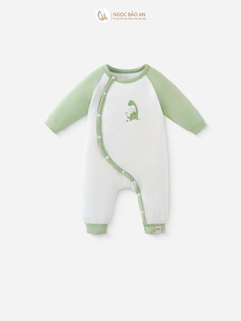 [M&B] Bodysuit dài tay dài cài chéo little dino (NB-12m)