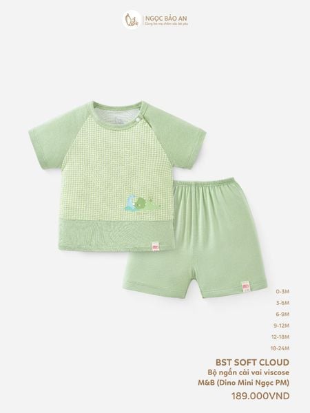 [M&B] Bộ ngắn cài vai dino mini PM (NB-24m)