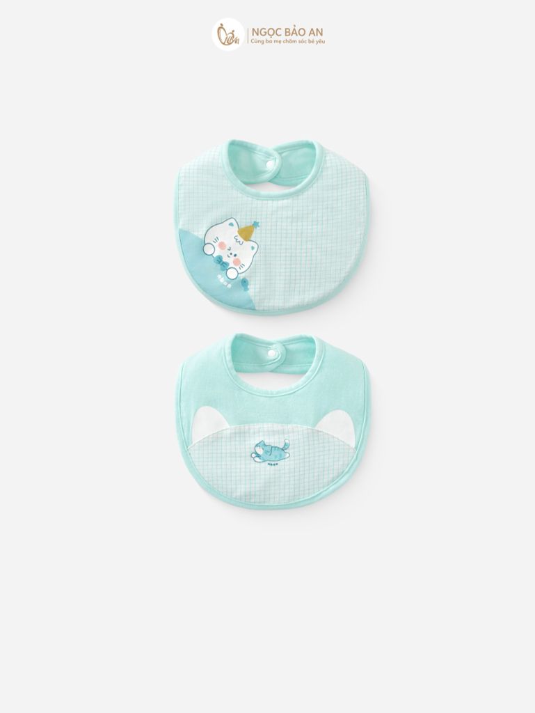 [M&B] Set 2 yếm nút bear mint (NB-24m)