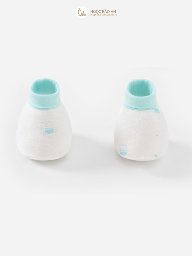 [M&B] CB1: Bộ dài tay cài bên + set nón chóp bao tay chân bo Caro Cat Mint (NB-3m)