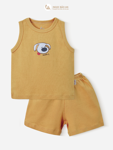 [HONEY] Bộ ngắn sát nách thể thao Honey cho bé (Cún Vàng)