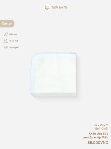 [M&B] Khăn Gạc Sữa Cao Cấp 4 Lớp 25x28cm