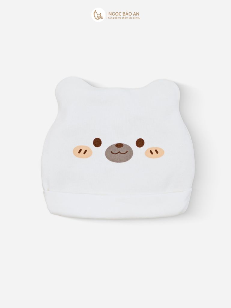 [M&B] Set nón bao tay chân bo cotton sơ sinh gấu thỏ nâu