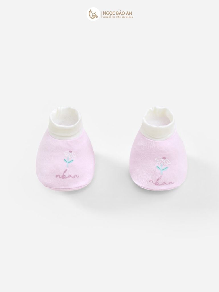 [M&B] CB1: Bộ dài tay cài bên + set nón chóp bao tay chân bo Hoa Tím (NB-3m)