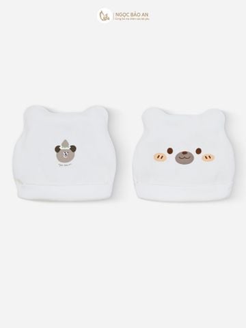 [M&B] Set 2 nón bo cotton gấu nâu