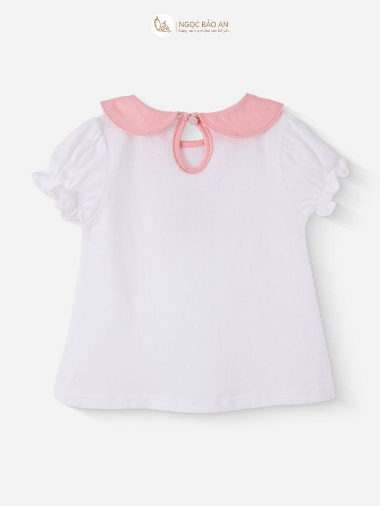[M&B] BST PINK GIRL: Set áo+yếm bé Gái M&B cotton (Gấu Hồng)