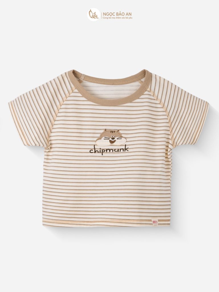 [M&B] BST SÓC: Bộ ngắn bé Trai M&B cotton (Chipmunk sọc nâu)