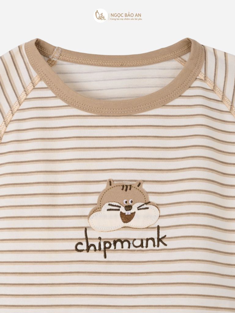 [M&B] BST SÓC: Bộ ngắn bé Trai M&B cotton (Chipmunk sọc nâu)