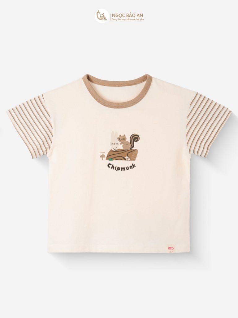 [M&B] BST SÓC: Bộ ngắn bé Trai M&B cotton (Thỏ Sóc Nâu)