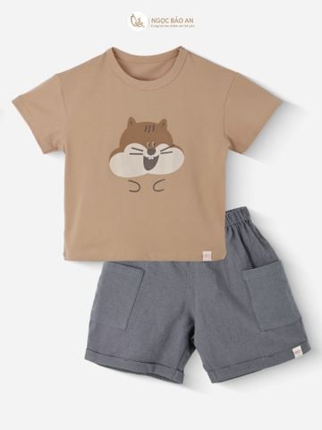 [M&B] BST SÓC: Bộ ngắn bé Trai M&B cotton (Sóc Cười)