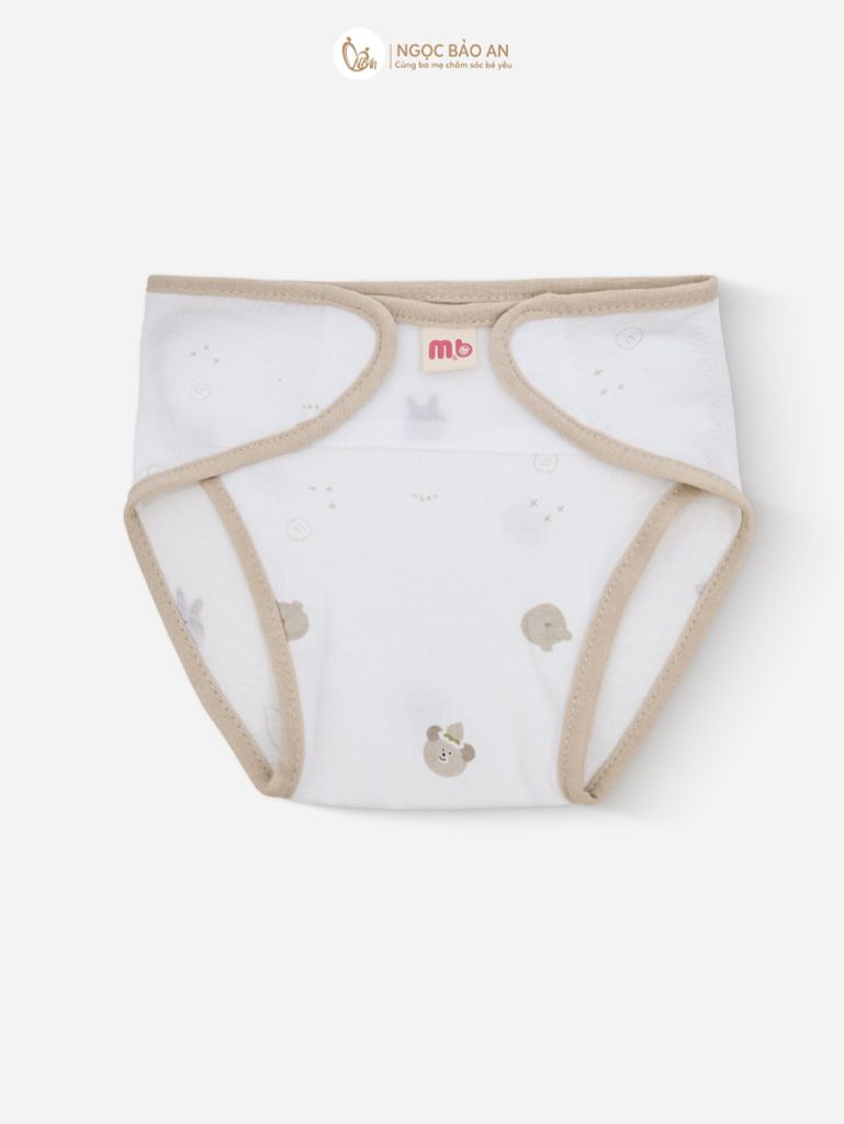 [M&B] Tã dán sơ sinh cotton caro gấu nâu