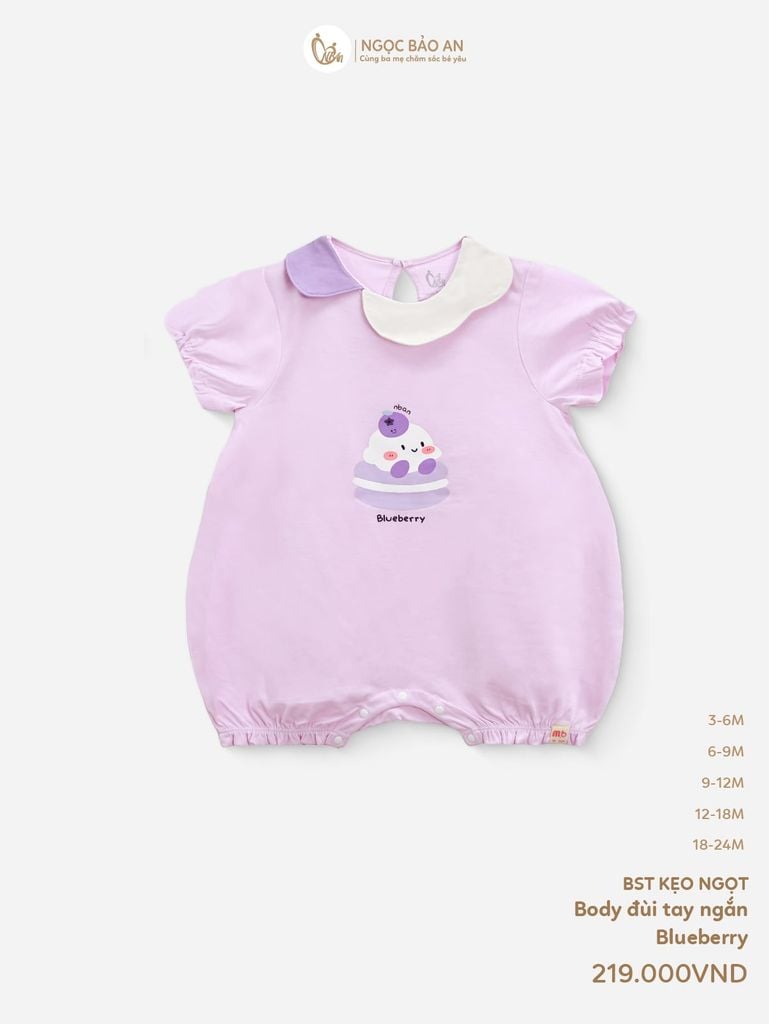 [M&B] BST CANDY: Body đùi tay ngắn Blueberry