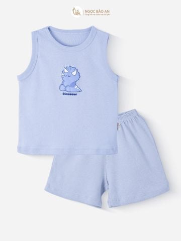 [HONEY] Bộ ngắn sát nách thể thao Honey cho bé (Dinosaur Xanh)