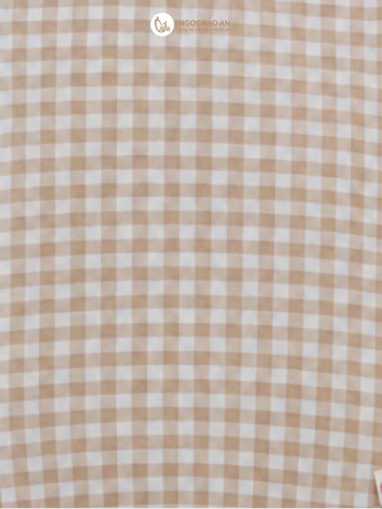 [M&B] Bodychip tay ngắn cotton caro nâu