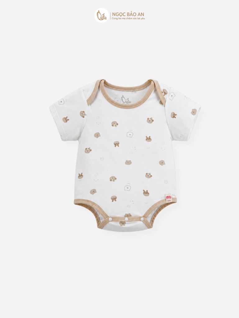 [M&B] Combo Sơ Sinh cotton tone Nâu in hình họa tiết đầy đủ phụ kiện (CBSScotton2025)