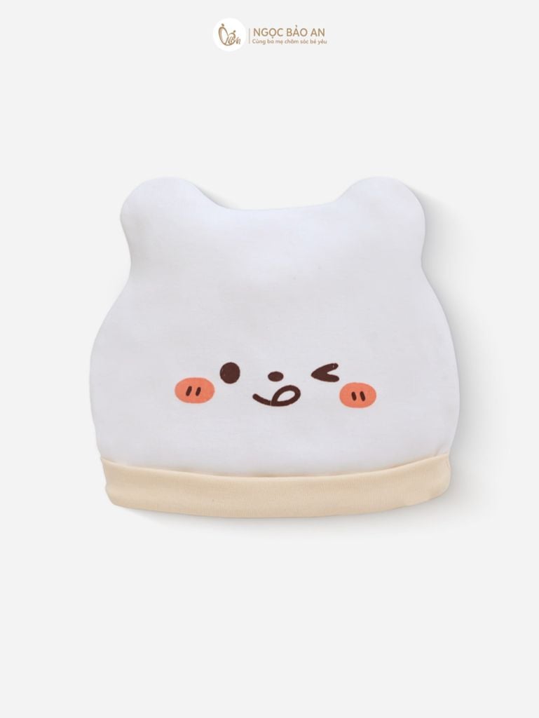 [M&B] Set nón bao tay chân cotton thun sơ sinh gấu cooking