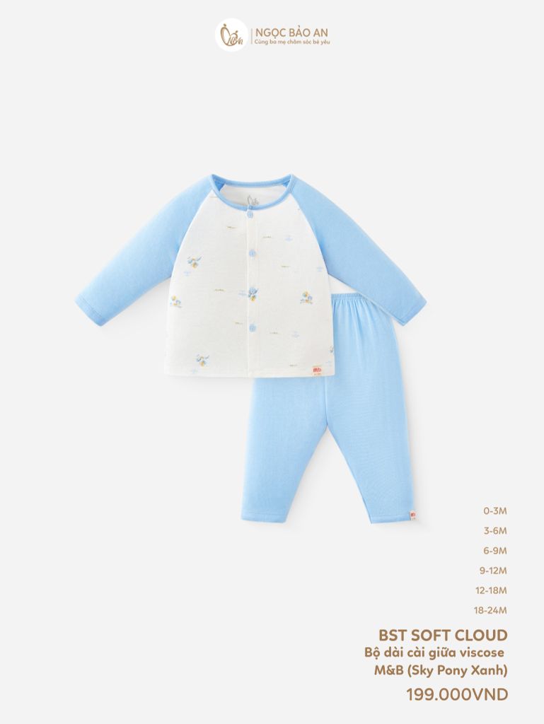 [M&B] Bộ tay dài cài giữa Sky Pony (NB-24m) [CBSSVISCOSE)