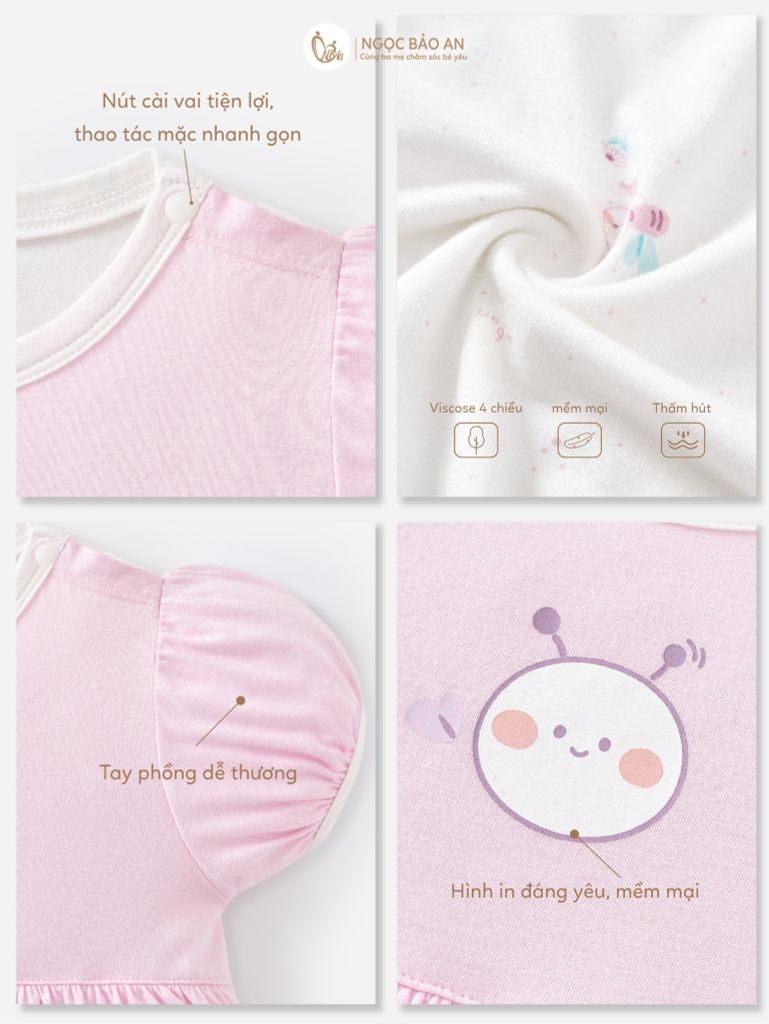 [M&B] CB2: Set bodysuit dáng dài + body đùi tay ngắn + bodychip tay ngắn Ong Tím (NB-3m)