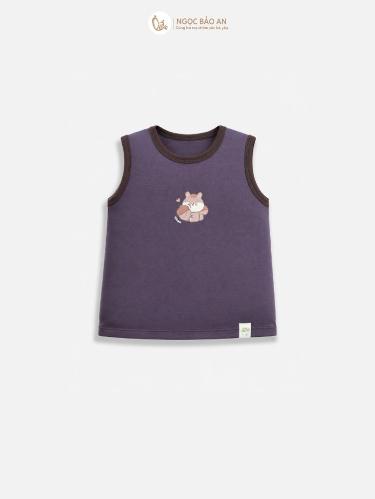 [NGỌC BẢO AN KIDS] Bộ sát nách thể thao cotton co giãn 4c tím nhạt  (1-3 tuổi)