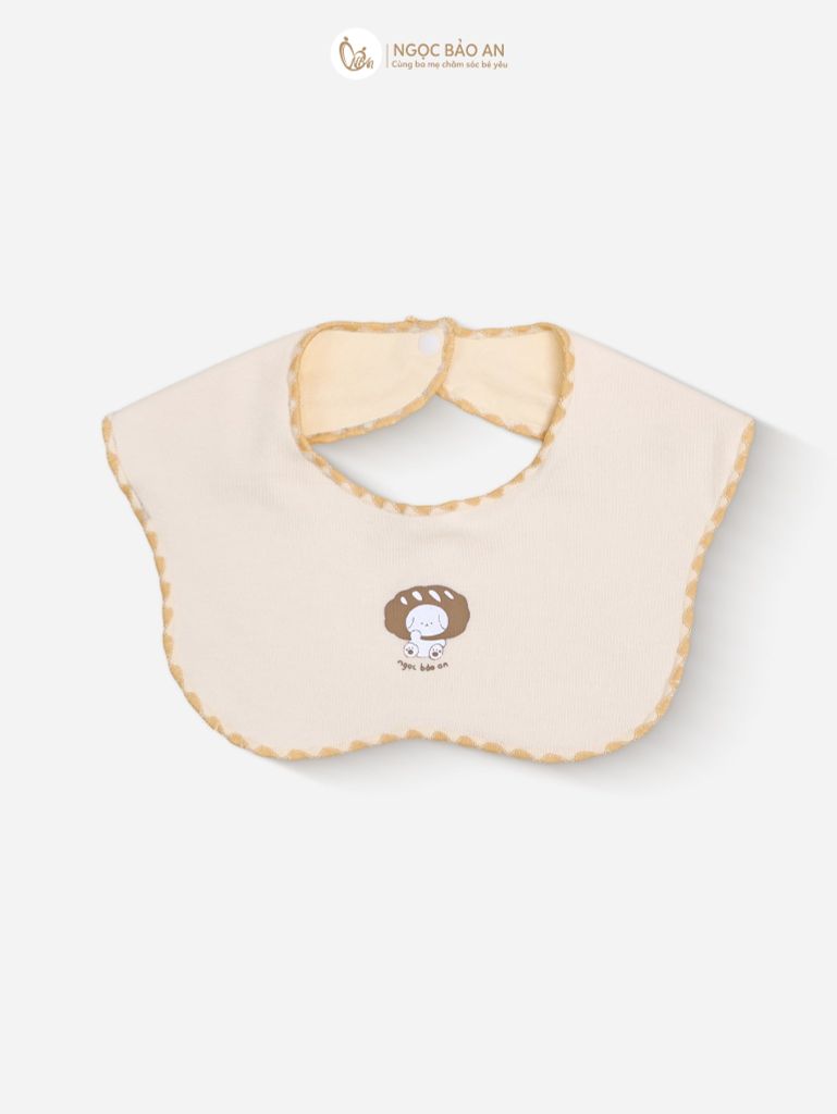 [M&B] Set 2 yếm nút cotton gấu bread vàng