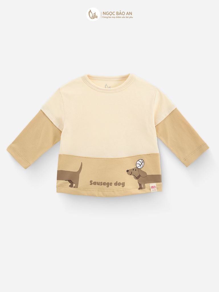 [M&B] BST CÚN: Bộ quần áo dài tay cotton sausage dog