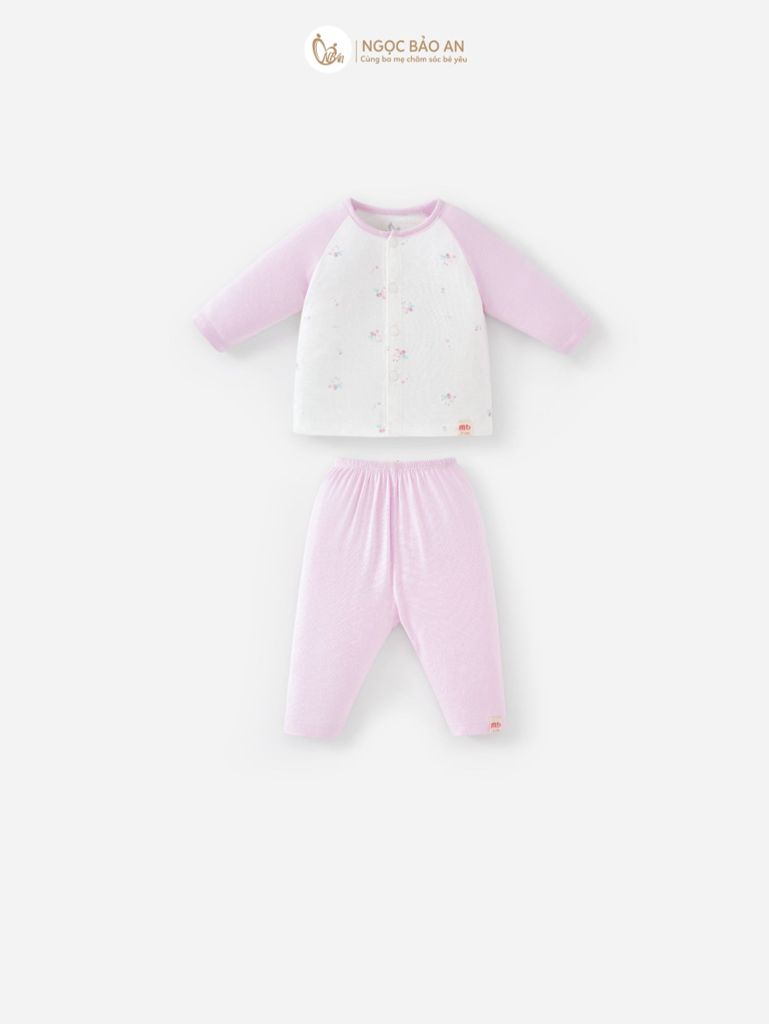 [M&B] Bộ tay dài cài giữa Ong Tím (NB-24m) [CBSSVISCOSE]