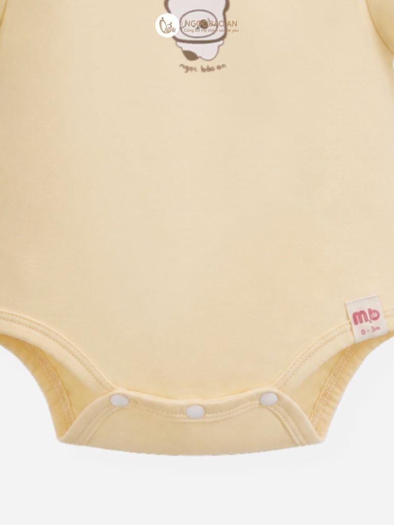 [M&B] Bodychip tay ngắn cotton gấu bread vàng