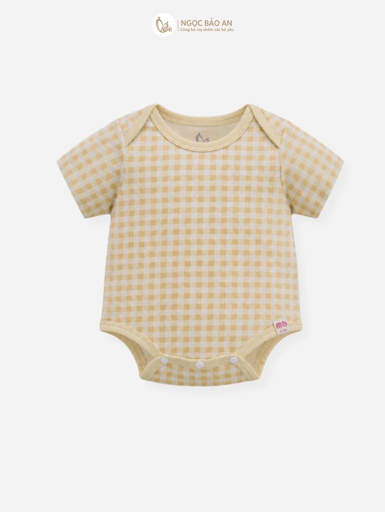 [M&B] Bodychip tay ngắn cotton caro vàng