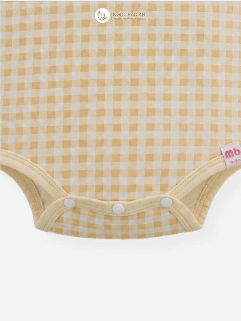 [M&B] Bodychip tay ngắn cotton caro vàng