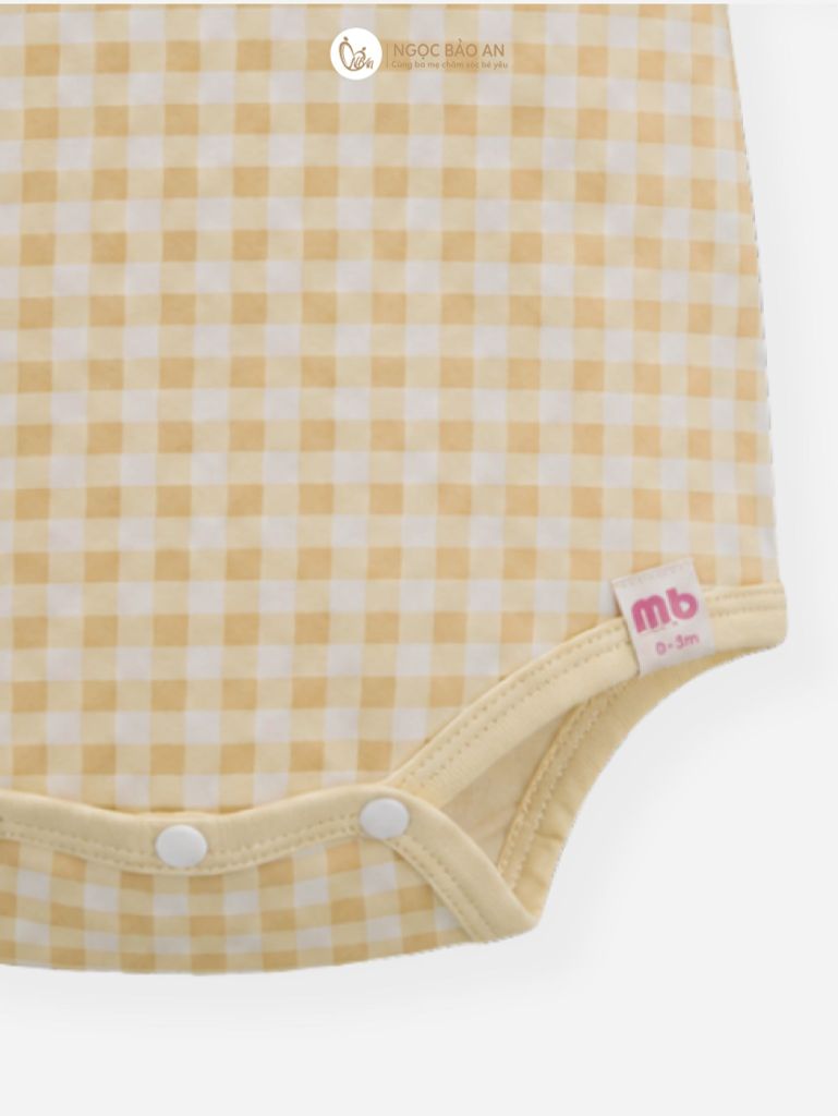 [M&B] Bodychip tay ngắn cotton caro vàng