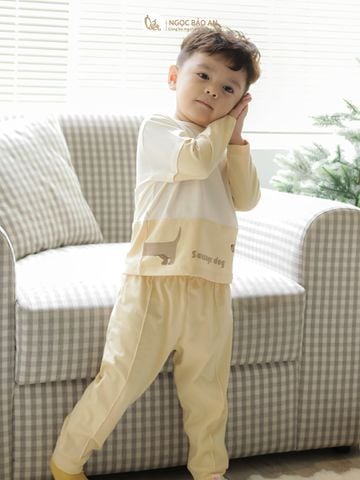[M&B] BST CÚN: Bộ quần áo dài tay cotton M&B (Sausage Dog)