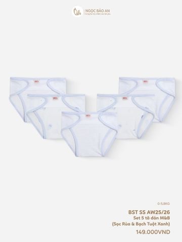 [M&B] Tã dán sơ sinh cotton sọc rùa và bạch tuộc xanh