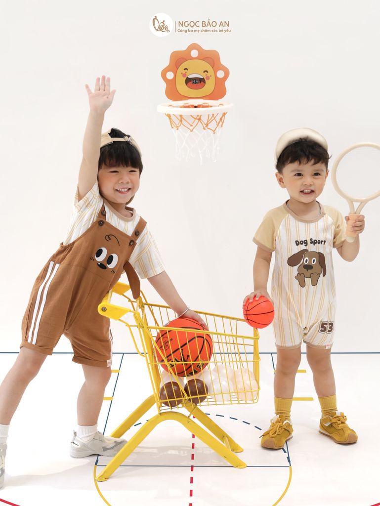 [M&B] BST CÚN: Body đùi tay ngắn cotton M&B (Dog Sport 53)