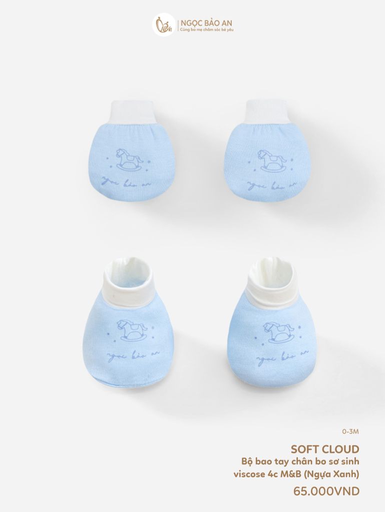 [M&B] Bộ bao tay chân bo sơ sinh Ngựa Xanh [CBSSVISCOSE]