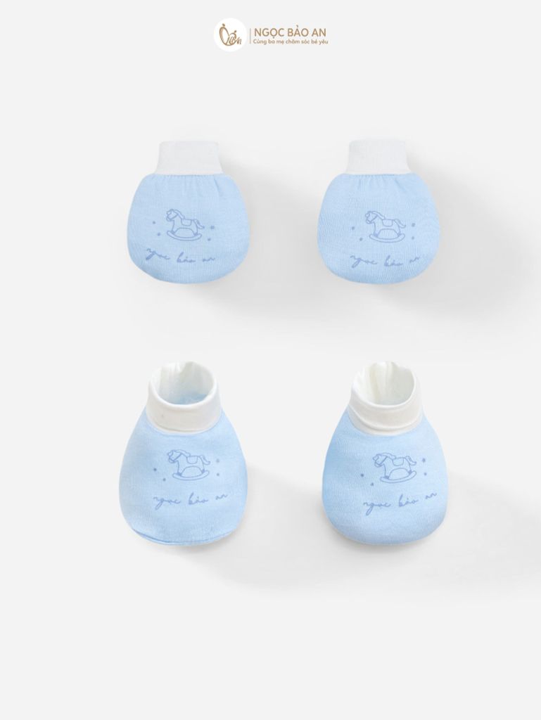 [M&B] Bộ bao tay chân bo sơ sinh Ngựa Xanh [CBSSVISCOSE]