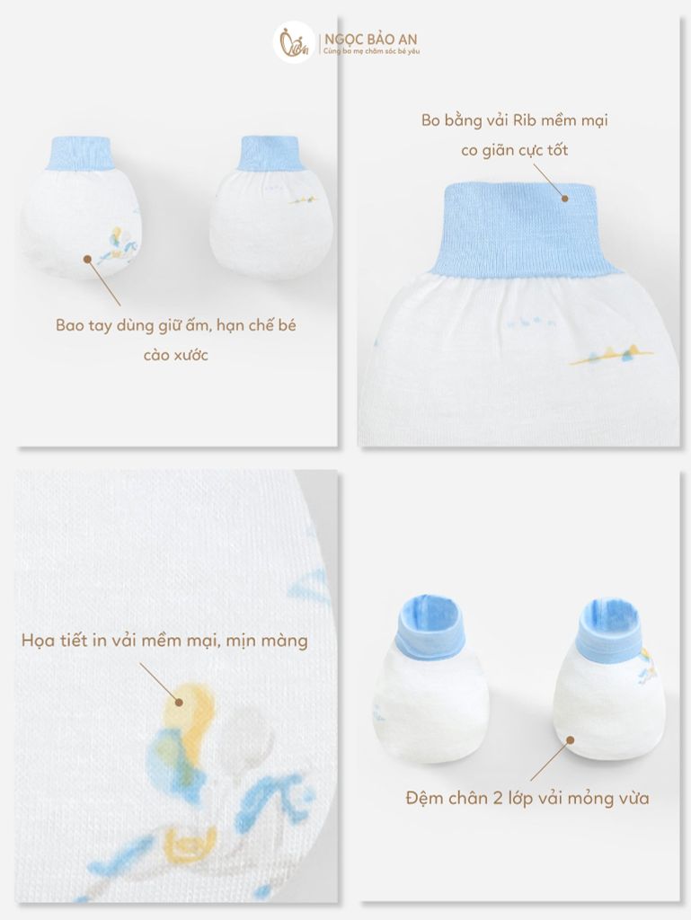 [M&B] Bộ bao tay chân sơ sinh Sky Pony [CBSSVISCOSE]