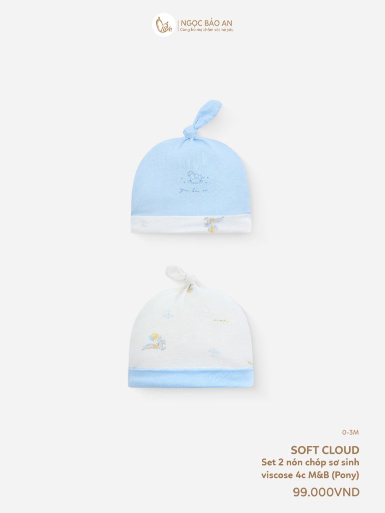 [M&B] Set 2 nón chóp sơ sinh Pony (NB-3m) [CBSSVISCOSE]