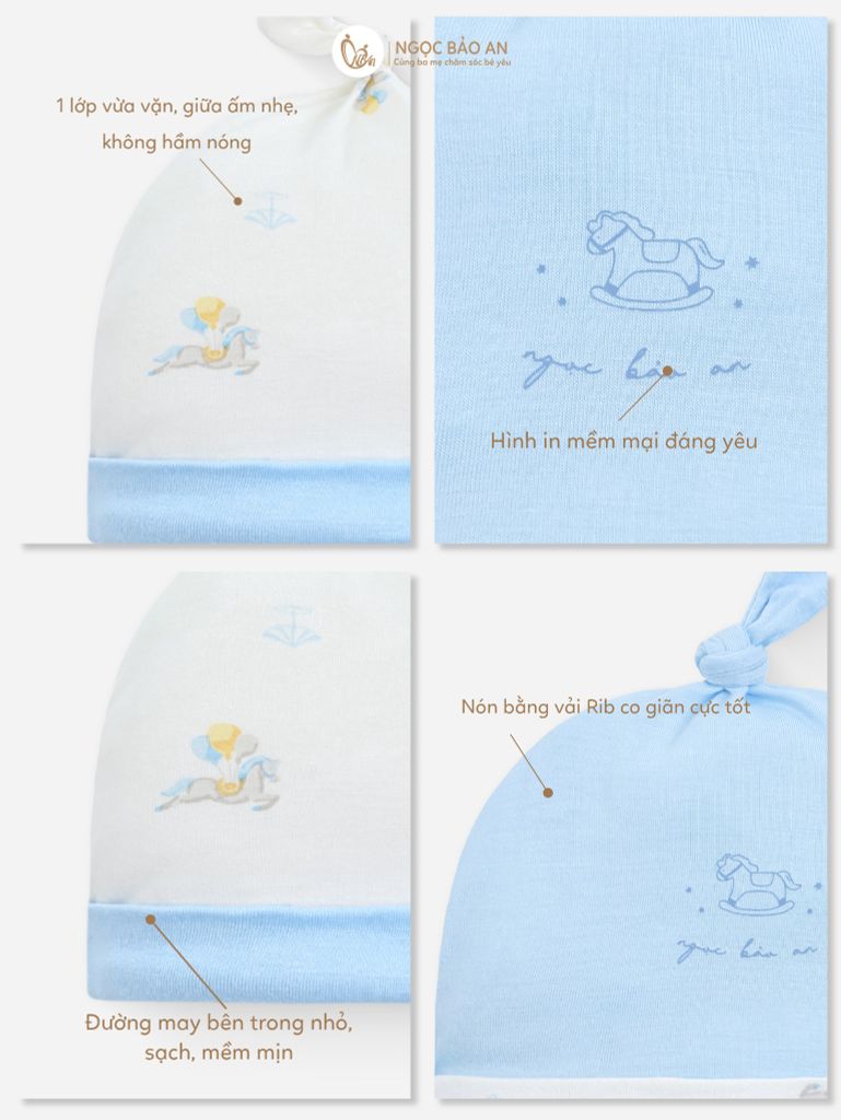 [M&B] Set 2 nón chóp sơ sinh Pony (NB-3m) [CBSSVISCOSE]