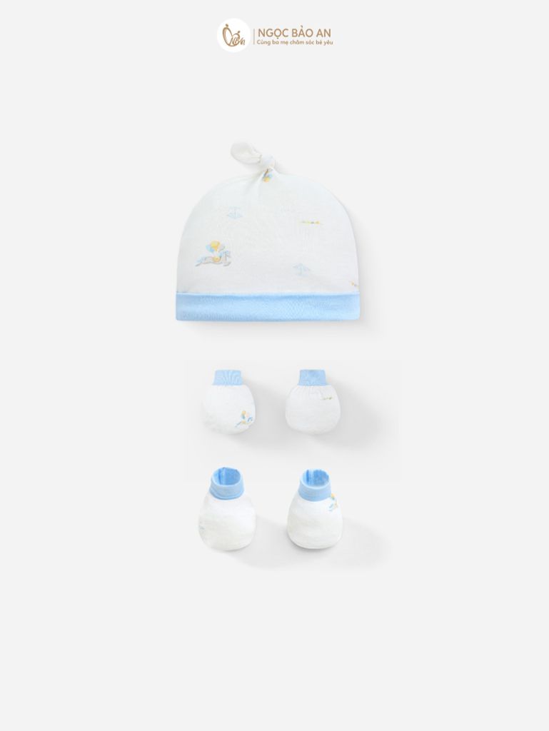 [M&B] Set nón chóp bao tay chân bo sơ sinh Sky Pony (NB-3m) [CBSSVISCOSE]