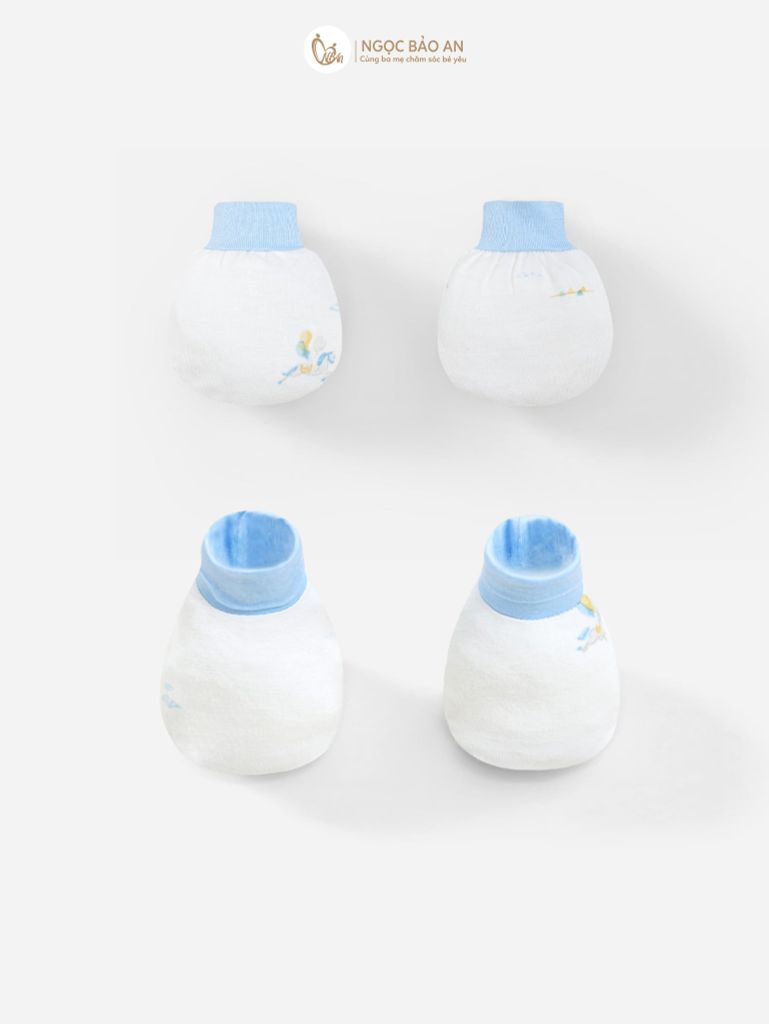 [M&B] Set nón chóp bao tay chân bo sơ sinh Sky Pony (NB-3m) [CBSSVISCOSE]