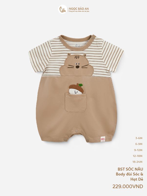 [M&B] BST SÓC: Bodysuit đùi sóc & hạt dẻ