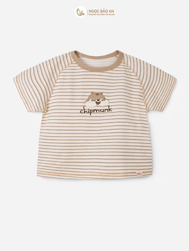 [M&B] BST SÓC: Bộ áo phối quần ngắn Chipmunk sọc nâu