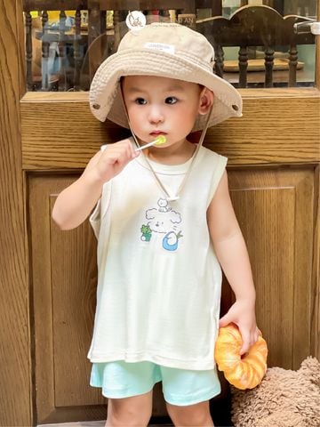 [HONEY] Bộ ngắn sát nách thể thao Honey cho bé (Cún Shopping)