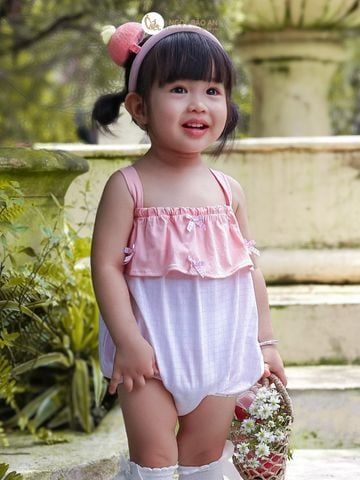 [M&B] BST PINK GIRL: Bodychip 2 dây Caro hồng