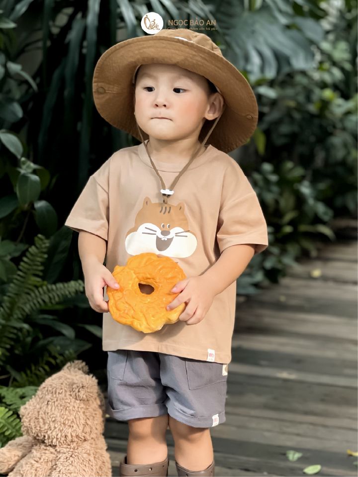 [M&B] BST SÓC: Bộ ngắn bé Trai M&B cotton (Sóc Cười)