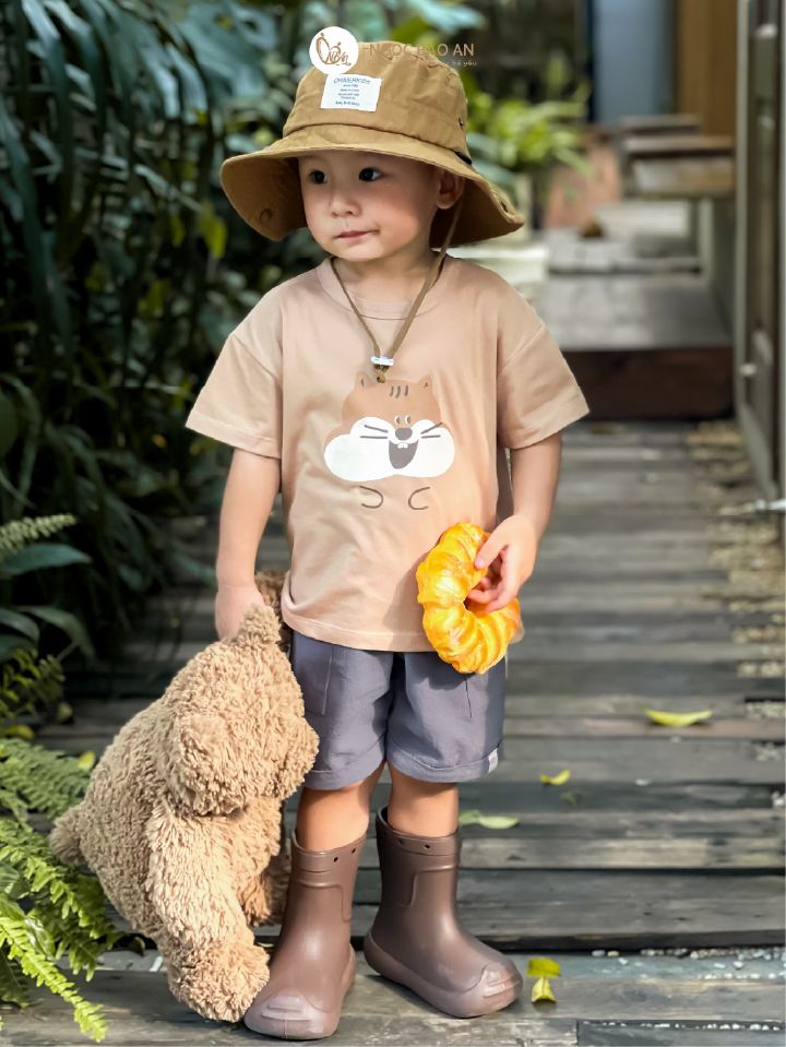 [M&B] BST SÓC: Bộ ngắn bé Trai M&B cotton (Sóc Cười)